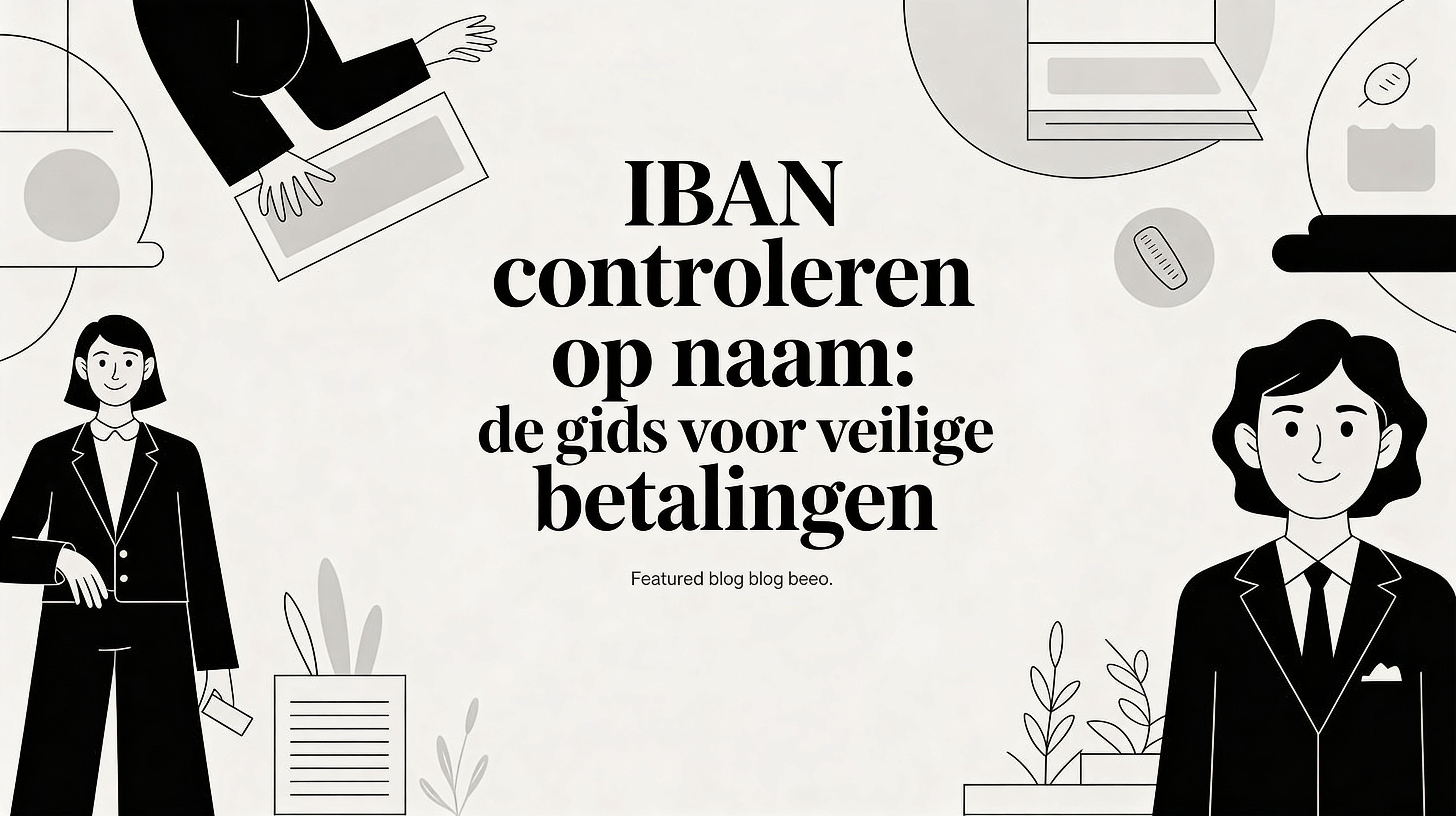 Illustratie van een zakelijke IBAN-controle voor veilige betalingen