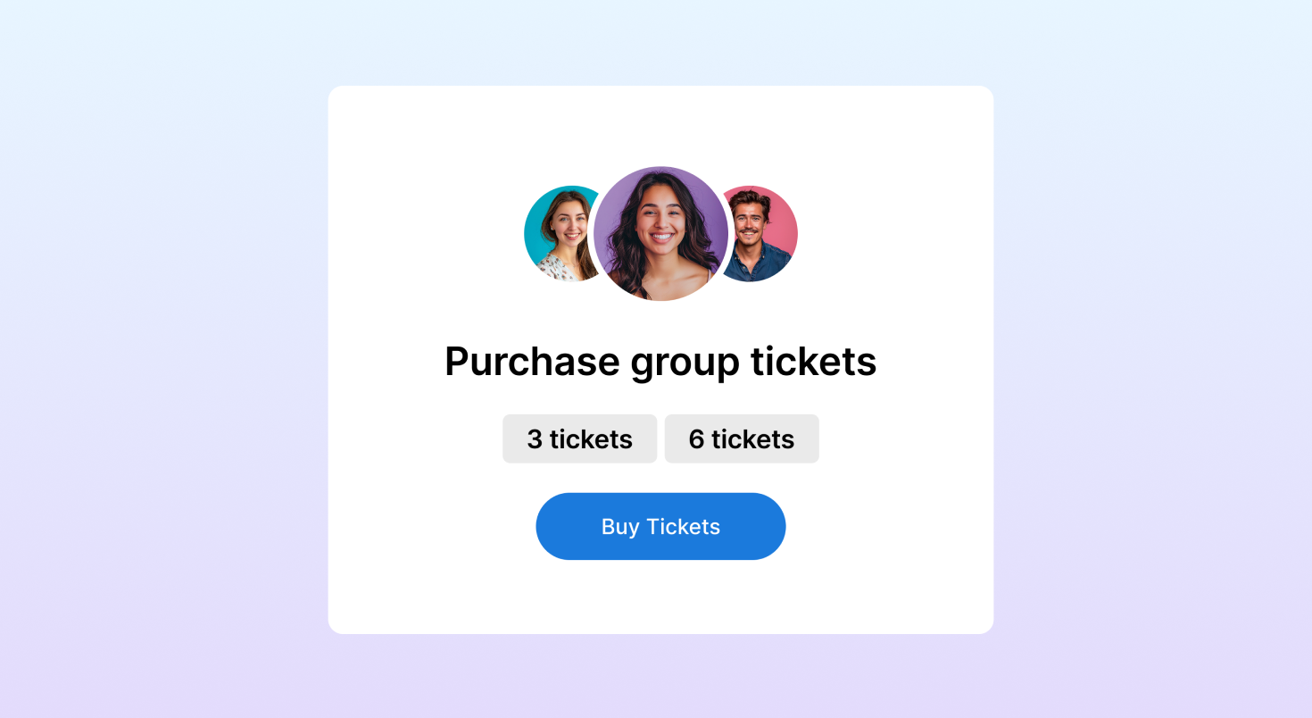 Group ticket management interface showing host invitations and ticket allocation